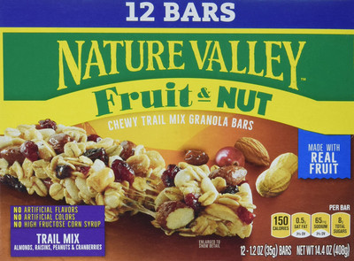 Nature Valley Chewy Fruit and Nut Granola Bars 12 Count Energizing Snack