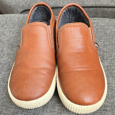 Carter's Ricky Brown Slip-On Casual Shoes Faux Leather Unisex Kids US 2M