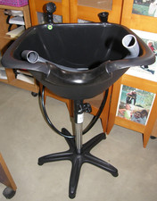 10028) Dompel Portable Deep Shampoo/Wash Bowl Black w/Attachments/Instuct Manual