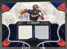CJ Abrams 2025 Topps Tier One Blue Dual Relic /99 Washington Nationals