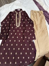 Men s Maroon Kurta Set Size 42