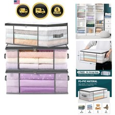 Clothes Storage Bags 3 Pack Large Capacity Closet Organizer Bags