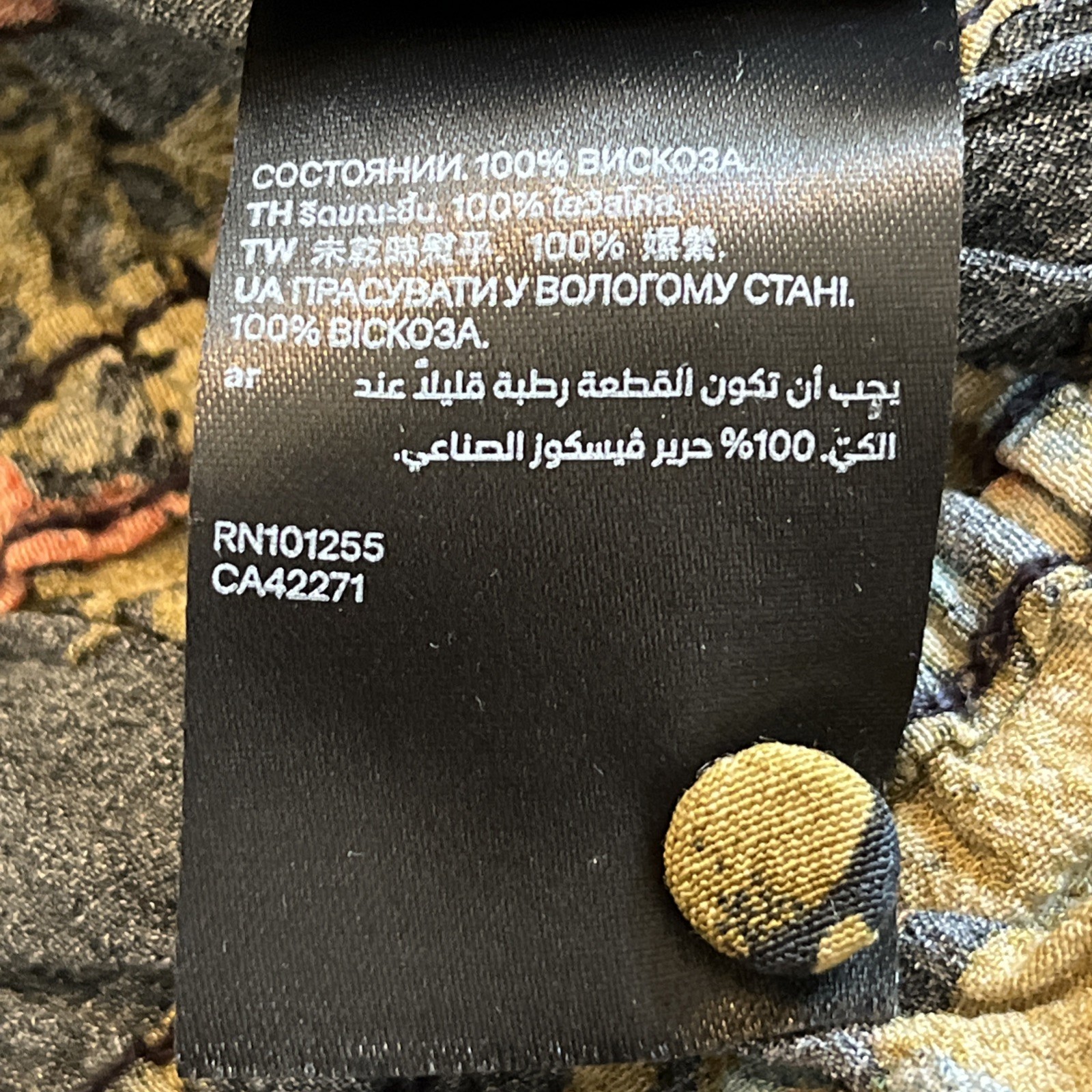 H&M Blouse Women's Medium 10 Multicolor Floral Long Sleeve V-Neck Top thumbnail 11