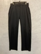 Reebok Pants Boy Large Black Track Woven Drawstring Waist Athletic Gym Pockets