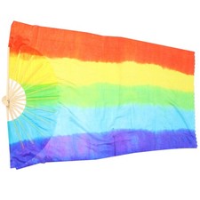 2 Pcs Double Face Broderie Éventail Soie Main Ventre Danse Jupe Chinois