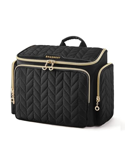 Large Open Travel Toiletry Bag for Makeup and Essentials in Black
