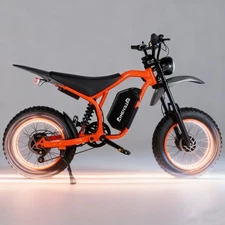 CHEEVALRY Electric Dirt Bike for Adult 6000W 32AH 20'' Fat Tire E-Mountain Ebike