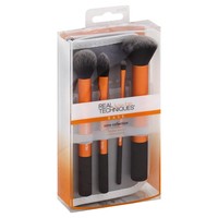 Real Techniques 4PC Core Collection Makeup Brush Set with 2 in 1 case & stand