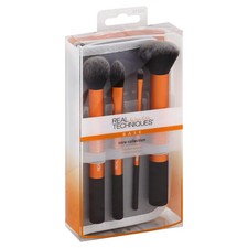 Real Techniques 4PC Core Collection Makeup Brush Set with 2 in 1 case & stand