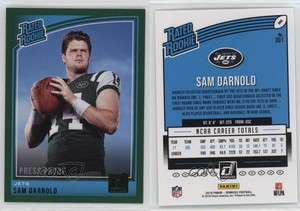 2018 Panini Donruss Rated Rookie Press Proof Green Sam Darnold #301 Rookie RC