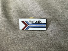 Vintage Amtrak Arrow Logo Enamel Lapel Pin Red White Blue Railroad