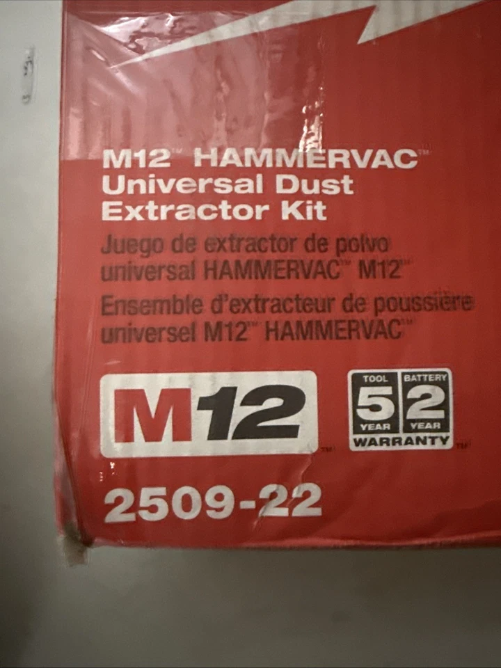 NUEVO Milwaukee 2509-22 M12 Hammer Vac Kit Universal Bolsa, Cargador y 2 Baterías Foto 4 de 4
