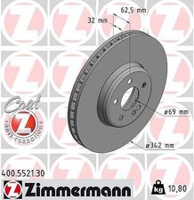 2x ZIMMERMANN Bremsscheibe Vorderachse für MERCEDES-BENZ