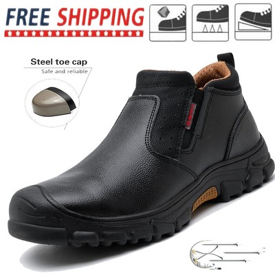 Indestructible Mens Composite Toe Safety Shoes Waterproof Leather Boots Non Slip