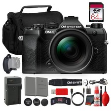 OM SYSTEM OM-5 Mark II Black 12-45mm Travel Camera Bundle