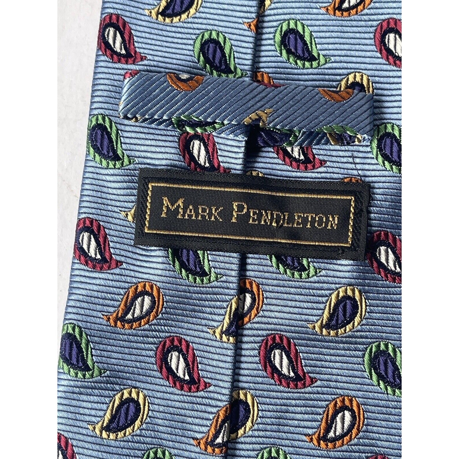 Mark Pendleton Tie Blue With Multicolor Paisley D… - image 3