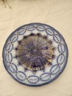 Antique 9in Flow Blue Martha Washington Monogram With 15 States. Gold Gilted — photo 1