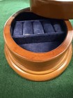 5-Tier Swivel Tower Wooden Jewelry Box Calgon Flex Zorb Lined Organizer EUC — photo 2