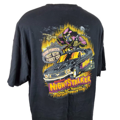 John Force Night Stalker First Nitro Funny Car T-Shirt 3XL Two Sided Cotton NHR