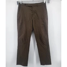 Todd Snyder New York Men's Dark Brown Extended Tab flat front Chino Pants 33x32