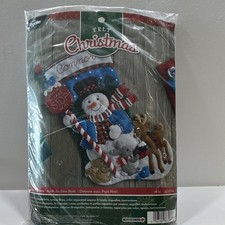Bucilla 18" Felt Christmas Stocking Kit Santa Please Stop Here 86707