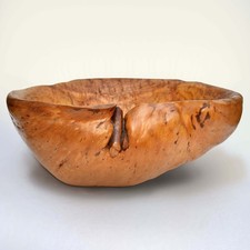 HUGE Burl Bowl - 18" Wide - Hand Carved Primitive - Maine Wood - Fine Folk Art
