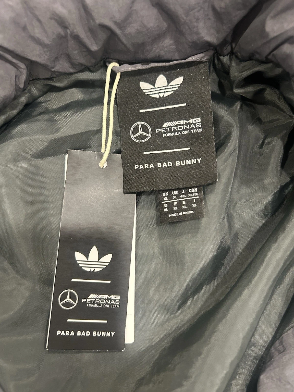 adidas Mercedes AMG Petronas Para Bad Bunny Quilted Bomber Full Zip XL image 4