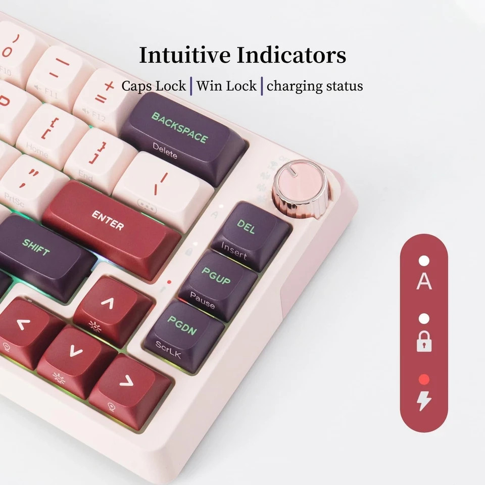 Mechanical Keyboard 65 Percent Compact Triple Mode With Numpad K68 Pro