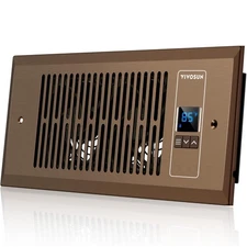 VIVOSUN Quiet Register Booster Fan 4”×10”, Smart Cooling & Heating AC vent Brown