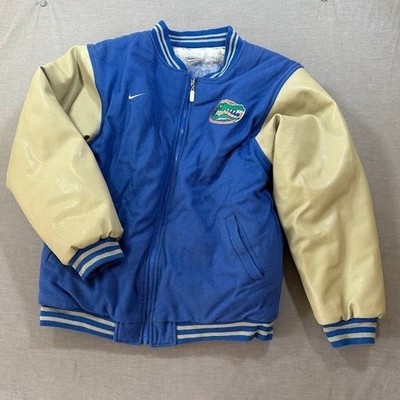 Nike University of Florida Gators Varsity Reversible Jacket Blue Leather Sleeve