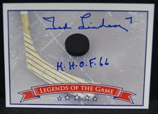 TED LINDSAY Autographed Legends Of The Game Card PSA/DNA BLACKHAWKS REDWINGS HOF