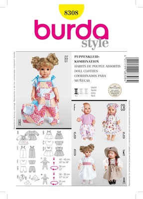 Burda Style Puppenkleidung Schnittmuster für kreative Projekte B8308