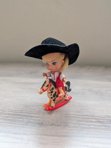VTG Mattel Liddle Kiddles CALAMITY JIDDLE Cowgirl Doll Outfit Hat Horse
