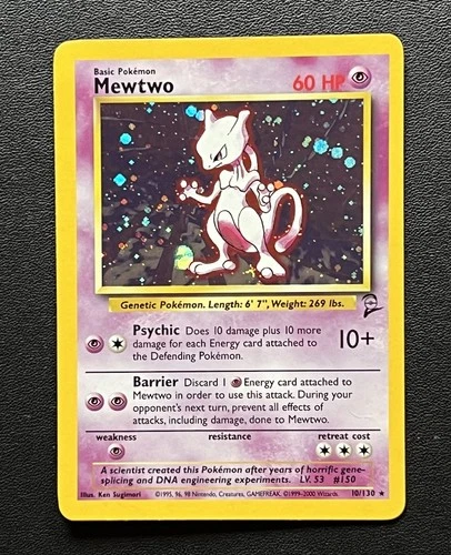 New ListingMewtwo 10/130 Base Set 2 Holo Rare Pokemon 2000 - MP