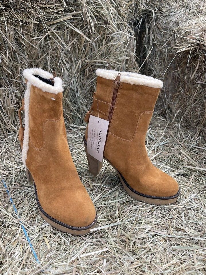 Botas Sundance Gamuza Piel de Oveja Tacón Festival Estilo Hippie Talla 37 Foto 3 de 4