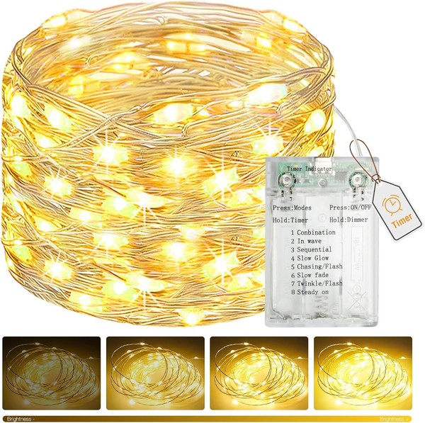 Lichterkette 50LED 5M Batterie Mit Timer FüR Innenbeleuchtung Weihnachtsdeko-image