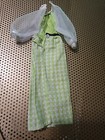 Vtg 1973 Barbie Quick Curl Kelley green gingham dress and white — photo 2