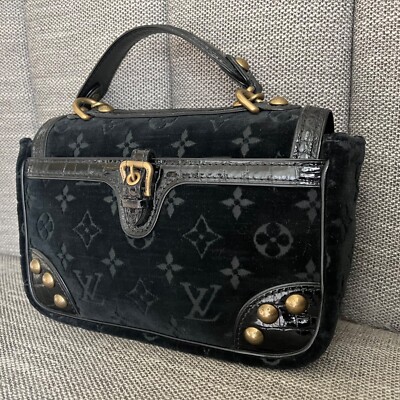 LOUIS VUITTON Monogram Velours Irvine Bag Black Noir Velvet LOUIS VUITTON Monogram Velours Irvine Bag Black Noir Velvet