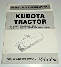 Kubota B3262 60" Rotary Broom Operators & Parts Manual (for B Series Tractors)