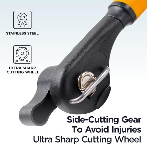 Pro Heavy Duty Can Opener Manual Smooth Edge Handheld Can Opener With Orange - Picture 7 of 9