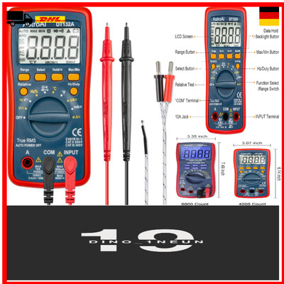 AstroAI Digital Multimeter, Voltmeter Ohmmeter Ammeter mit TRMS 4.000 Counts ...