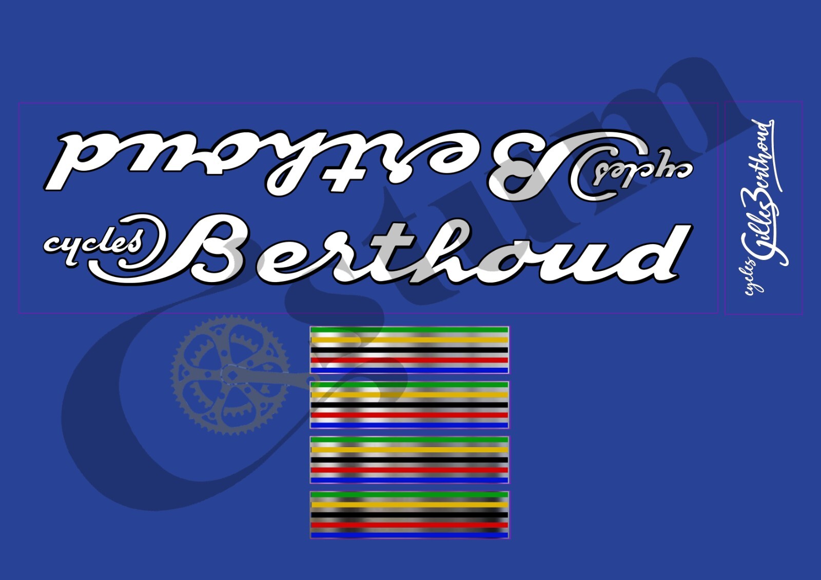 Autocollants Berthoud vélo anti-UV stickers cadre haute résistance