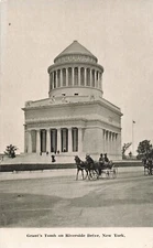 NZ Graves ca1910s Postcard Grants Tomb Horse Carriage Zenith Art Lusters  *Ab5c