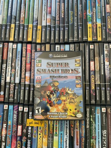 Super Smash Bros Melee ORIGINAL Black Case + Artwork ONLY Gamecube OEM - NO GAME