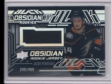 2022-23 SPx UD Black Obsidian Rookies Jersey Jacob Perreault RC /499 Anaheim