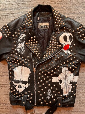 Misfits Leather Jacket Handpainted Studded S SubHumAns