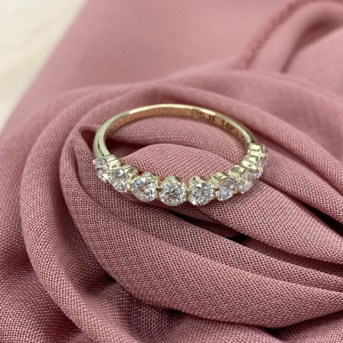 Bague anniversaire en diamant cultivé en laboratoire 1 carat 9 pierres or 14 carats - Photo 30 sur 34