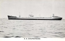 Postcard S.S. Gulfsupreme Gulf Oil Corporation Tanker Ship Etch Tone