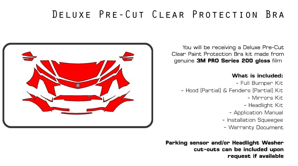 3M PRO Series PreCut Paint Protection Film Clear Bra PPF for Acura NSX 2022-2024