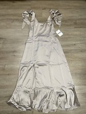 NWT SHOW ME YOUR MUMU Claire Midi Dress Women’s Sz L Champagne Luxe Satin